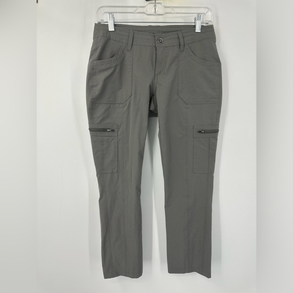 Kuhl Pants Women's Sz 2 Reg Gray Horizn Skinny Ripstop Drawstring Cargo Hiking